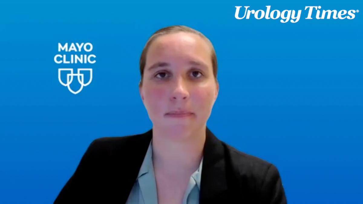 Bridget Lang Findlay, MD, answers a question during a Zoom video interview