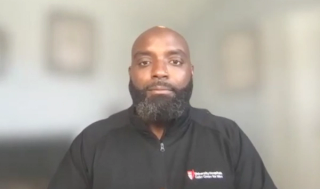 Randy A. Vince Jr, MD, MS, answers a question during a Zoom video interview