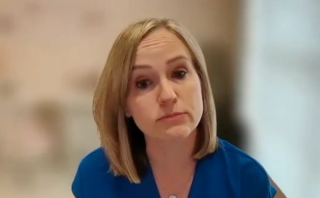 Katherine Chan, MD, MPH, answers a question during a Zoom virtual interview