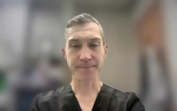 Joshua J. Meeks, MD, PhD, answers a question during a Zoom video interview