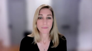 Alicia Morgans, MD, MPH, answers a question during a Zoom video interview