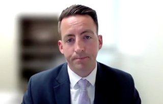 Michael Stencel, DO, answers a question during a Zoom video interview