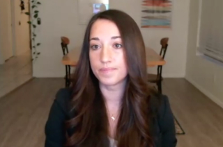 Nicolette G. Payne, MD, answers a question during a Zoom video interview