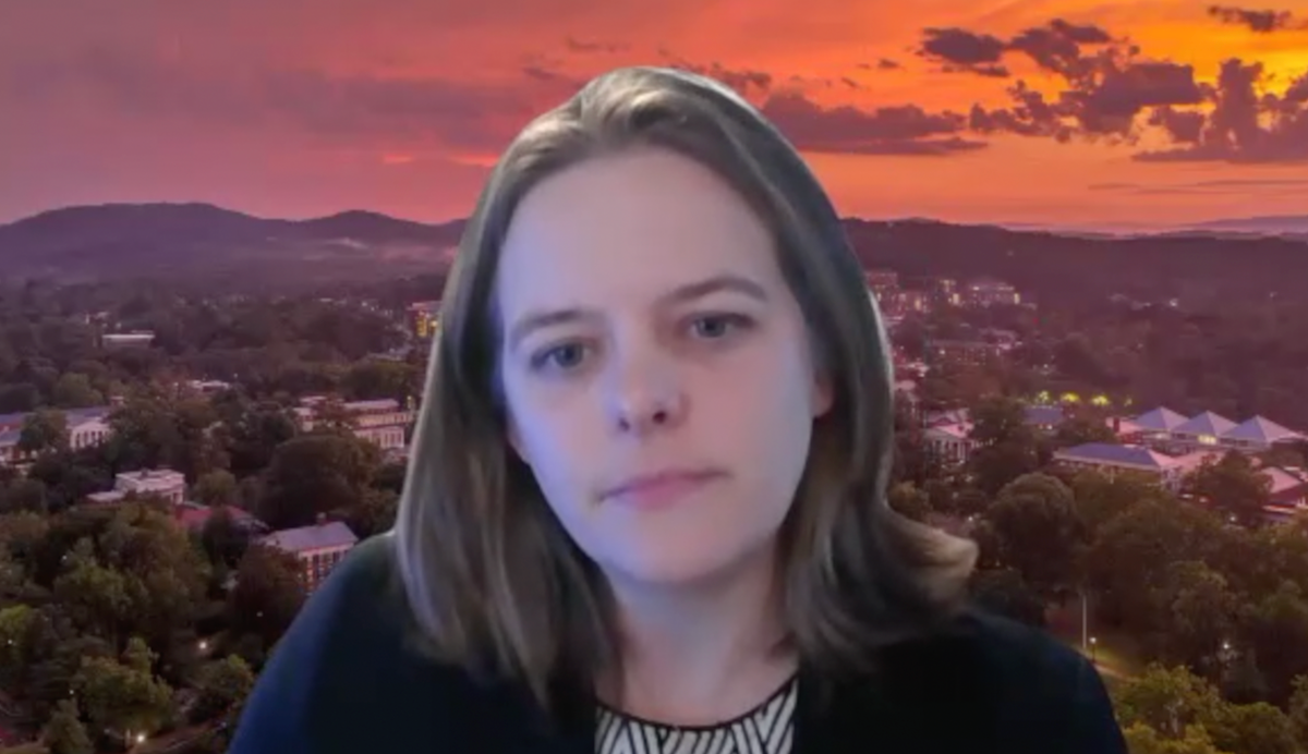 Jacqueline Zillioux, MD, answers a question during a Zoom video interview