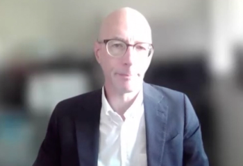 Edward M. Schaeffer, MD, PhD, answers a question during a Zoom video interview