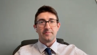 Peter N. Tsambarlis, MD, answers a question during a Zoom video interview