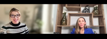 Gia Ching (left) is interviewed by Amy M. Pearlman, MD