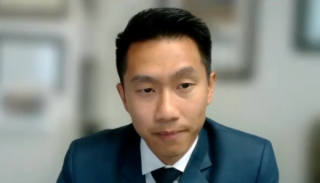 Randall A. Lee, MD, answers a question during a Zoom video interview