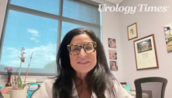Andrea Pezzella, MD, URPS, FACOG, answers a question during a Zoom video interview