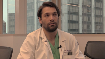 Conor Driscoll, MD, answers a question during a video interview