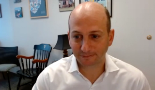 Todd M. Morgan, MD, answers a question during a Zoom video interview