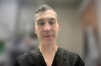 Joshua J. Meeks, MD, PhD, answers a question during a Zoom video interview