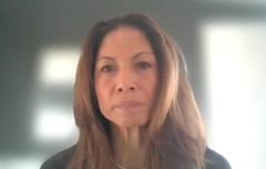 Karyn S. Eilber, MD, answers a question during a Zoom video interview