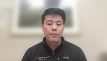 William Furuyama, MD, answers a question during a Zoom video interview