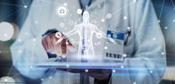  Downloaded  Save to Library  Preview Crop  Find Similar   File #:  566130079 Tablet, hands or doctor with human body hologram for futuristic research, 3d ai analysis or hospital innovation. Life insurance, medical or man with virtual holographic anatomy for digital healthcare | Image Credit: © C Malambo/peopleimages.com - stock.adobe.com