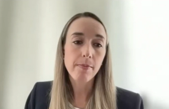 Randie White, MD, answers a question during a Zoom video interview