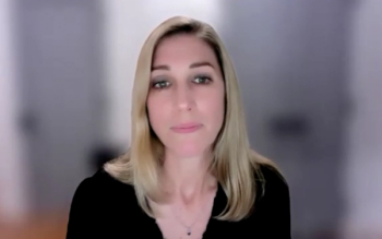 Alicia Morgans, MD, MPH, answers a question during a Zoom video interview