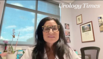 Andrea Pezzella, MD, URPS, FACOG, answers a question during a Zoom video interview