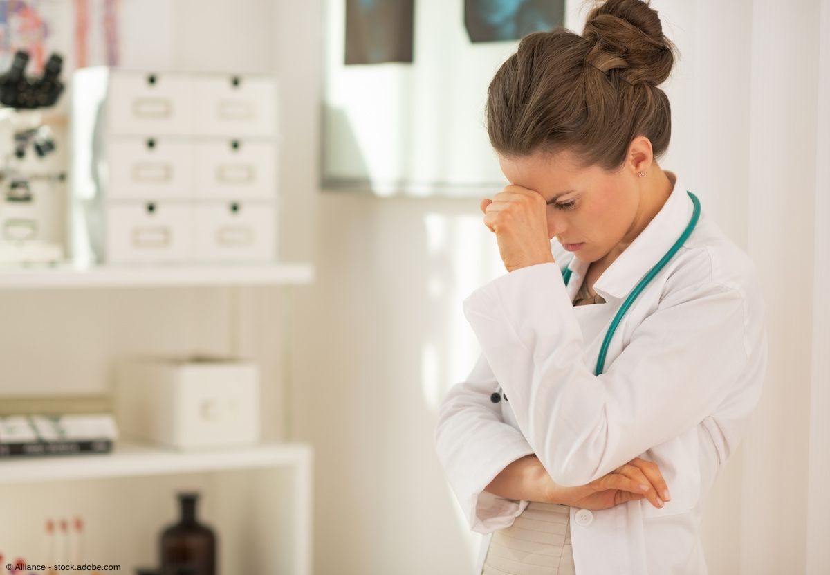 Portrait of stressed doctor woman in office | Image Credit: © Alliance - stock.adobe.com