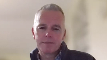 Kevin Turner MA DM FRCS(Urol), answers a question during a Zoom video interview