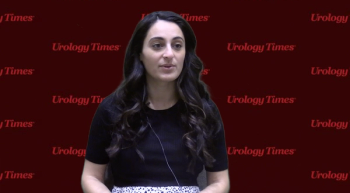 Dr. Dalia Kaakour in an interview with red Urology Times backdrop