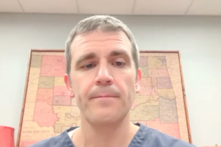 Kelly L. Stratton, MD, FACS, answers a question during a Zoom video interview