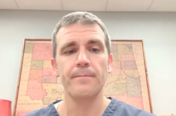 Kelly L. Stratton, MD, FACS, answers a question during a Zoom video interview