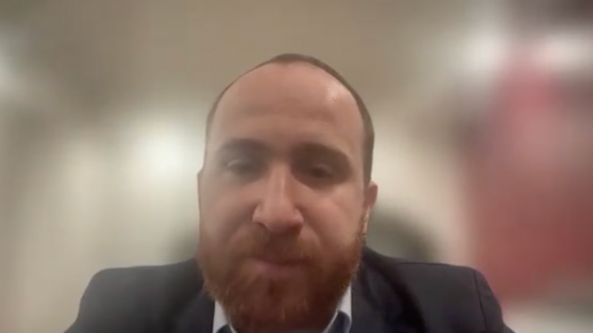 Mohamad Baker Berjaoui, MD, answers a question during a Zoom video interview