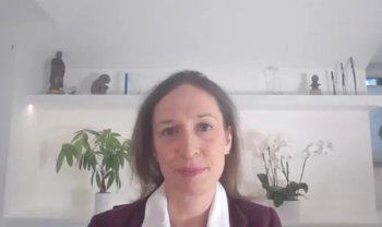 Channing J. Paller, MD, answers a question during a Zoom video interview