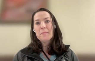 Helen L. Bernie, DO, MPH, answers a question during a Zoom video interview