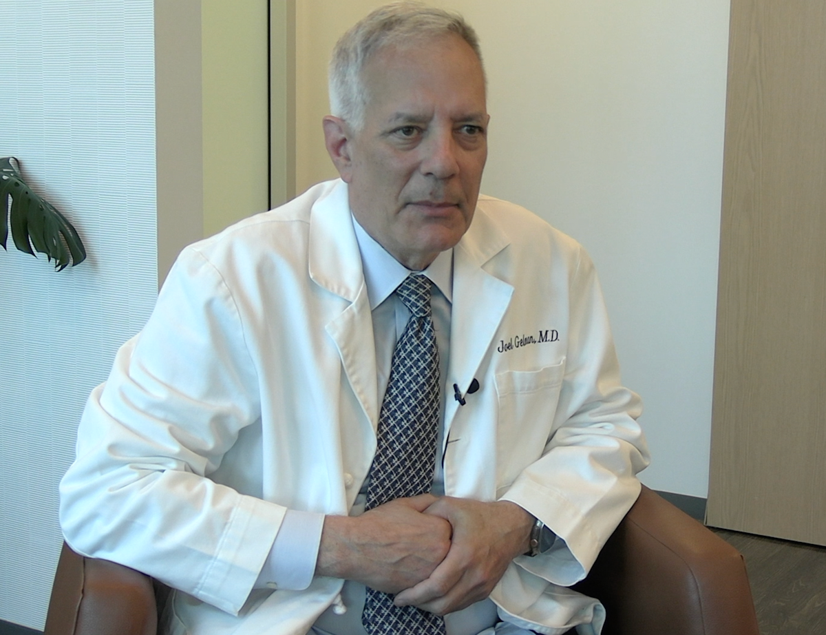 Joel Gelman, MD, answers a question during a video interview