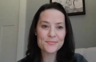 Helen L. Bernie, DO, MPH, answers a question during a Zoom video interview