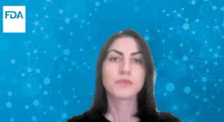 Jaleh Fallah, MD, answers a question during a Zoom video interview