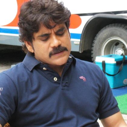Nagarjuna reads a script at Annapurna Studios in Hyderabad before recording a voice-over.