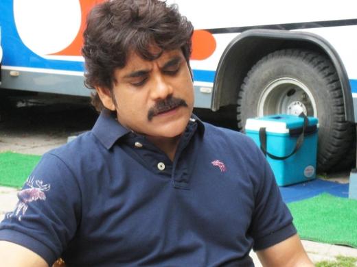 Nagarjuna reads a script at Annapurna Studios in Hyderabad before recording a voice-over.