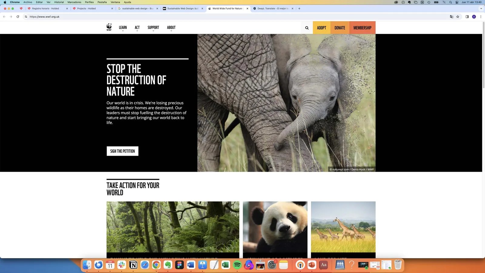 wwf.org.uk: Eficiencia, limpieza, accesibilidad, apertura, honestidad y resistencia.
