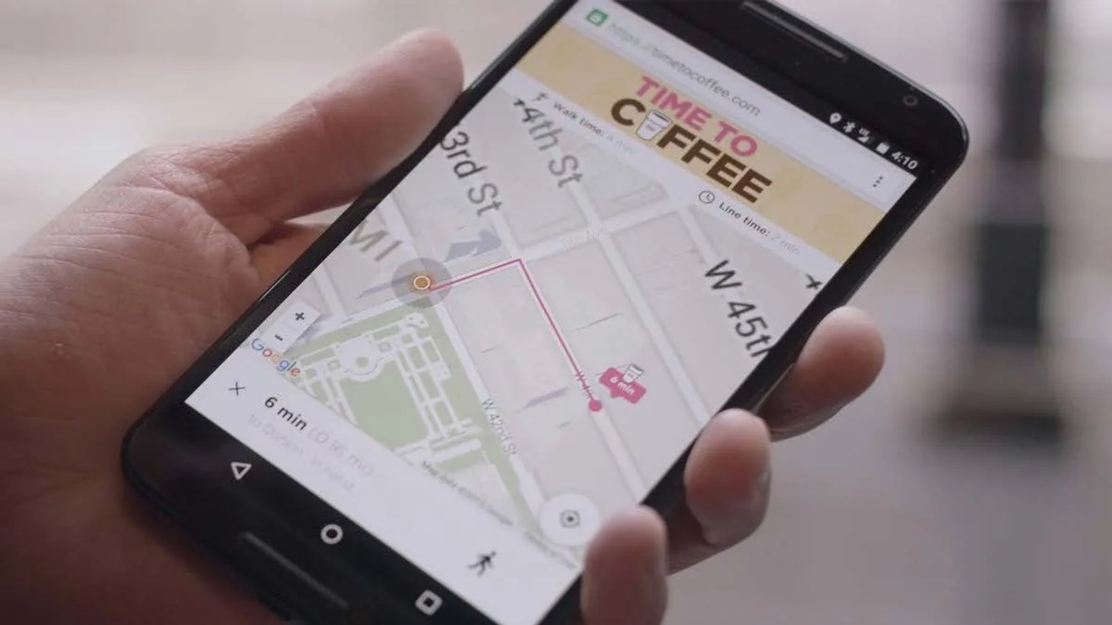 Dunkin' Donuts: “Time to Coffee” appears when you search for “coffee near me”, showing the nearest Dunkin' Donuts