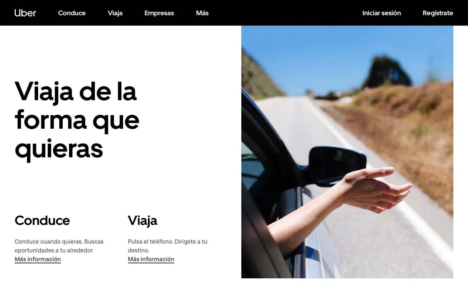 Uber: Apuesta por lo visual, apela a las emociones y sus destacados inducen a la acción.
