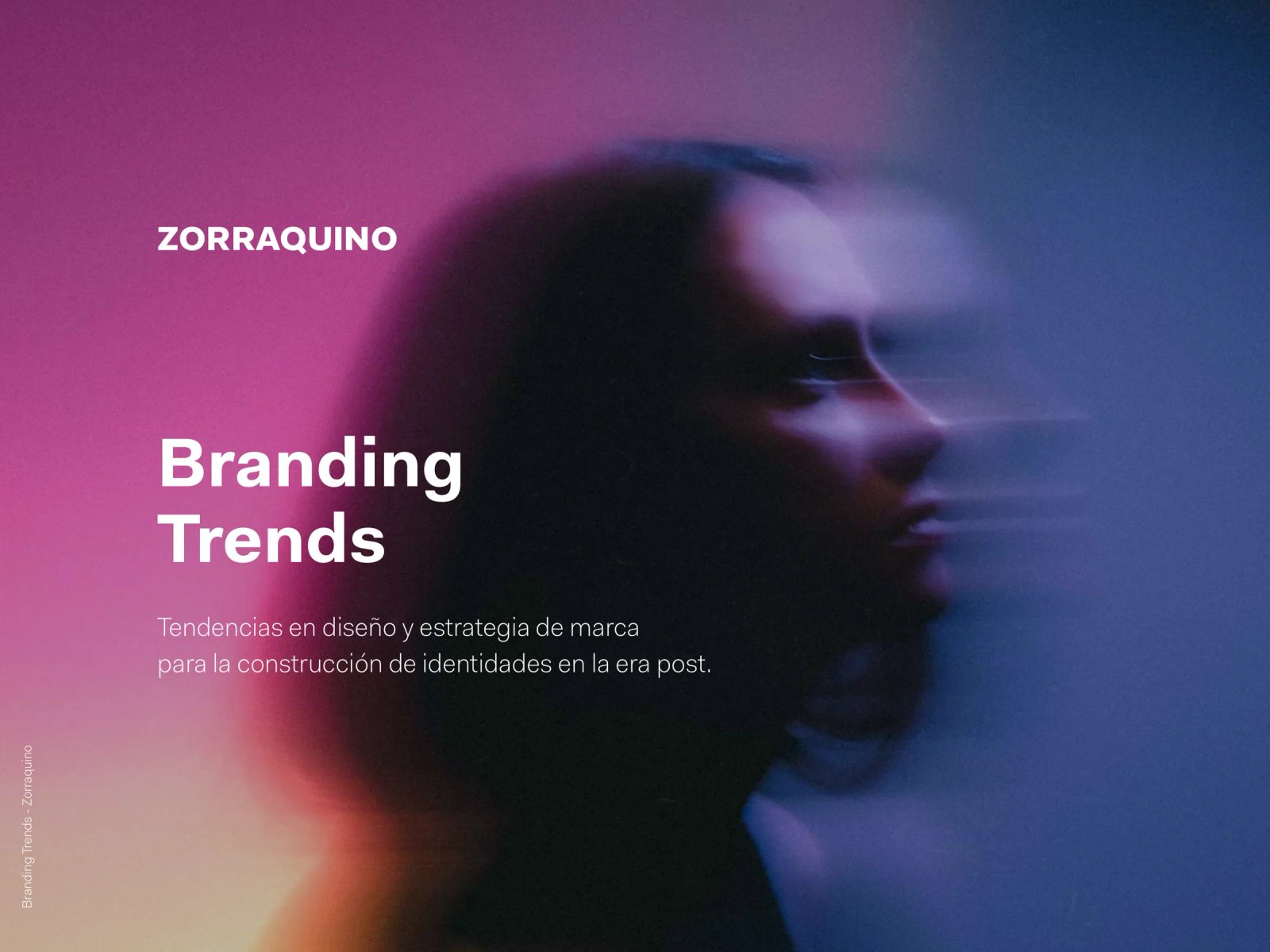 Branding Trends cover: a woman's profile, blurred by motion, against a magenta-to-violet background.