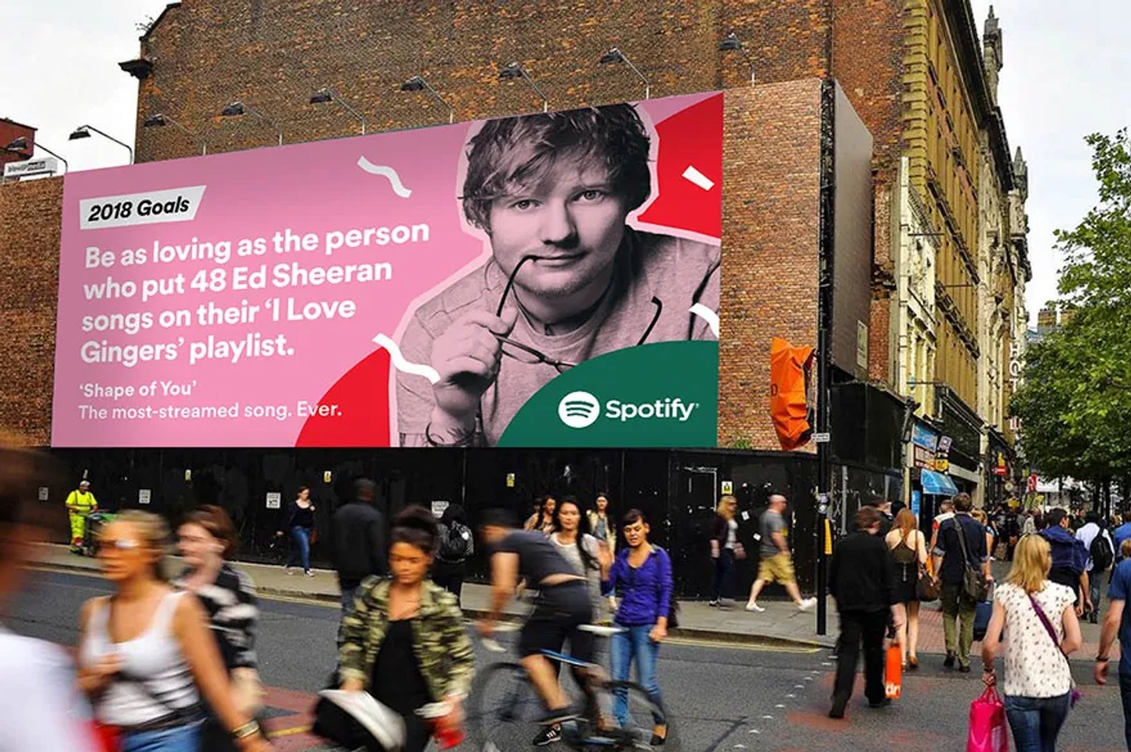 Spotify: Refinamiento y relanzamiento en 2018 - Campaña "2018 goals”.