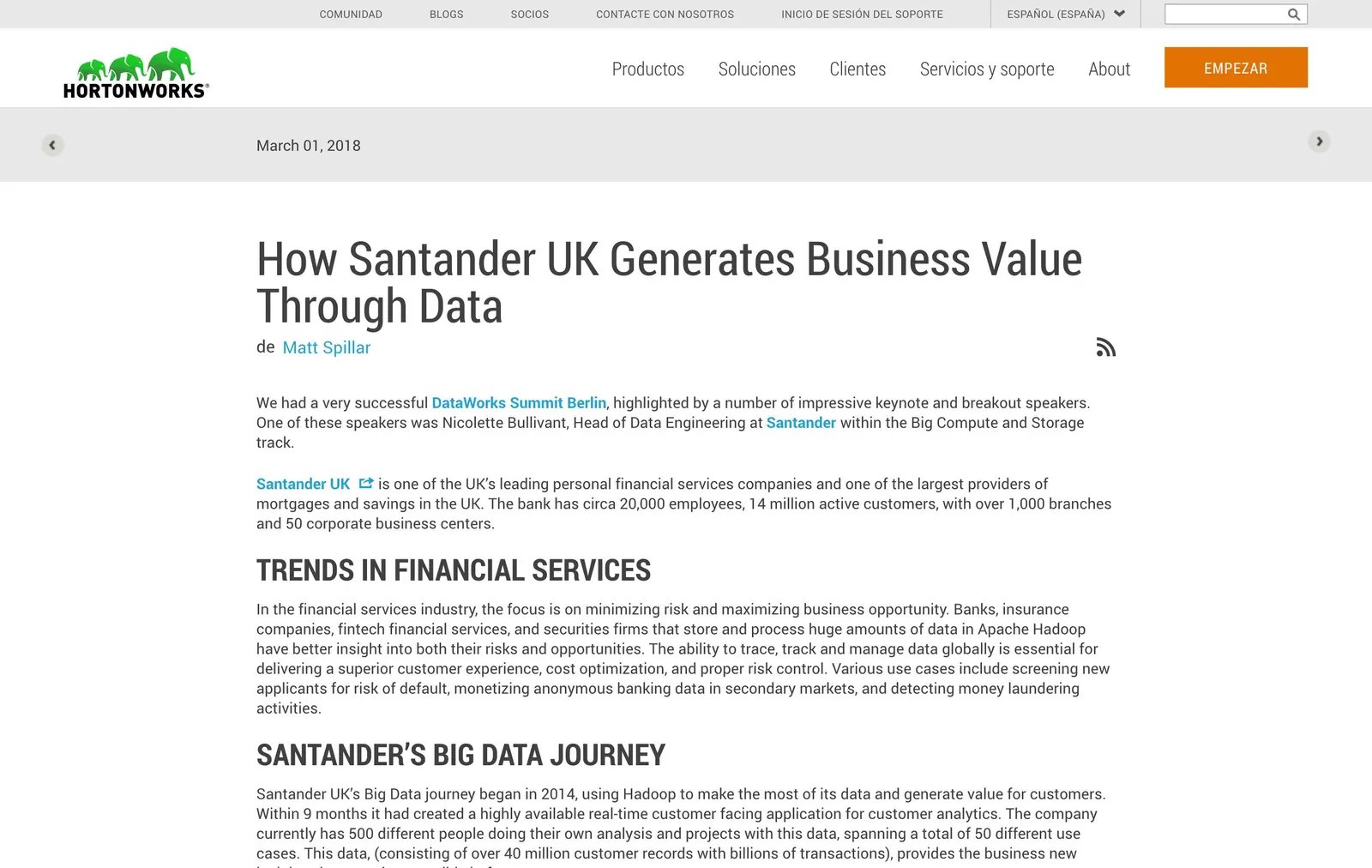 Santander UK: A presentation explaining how they use data.