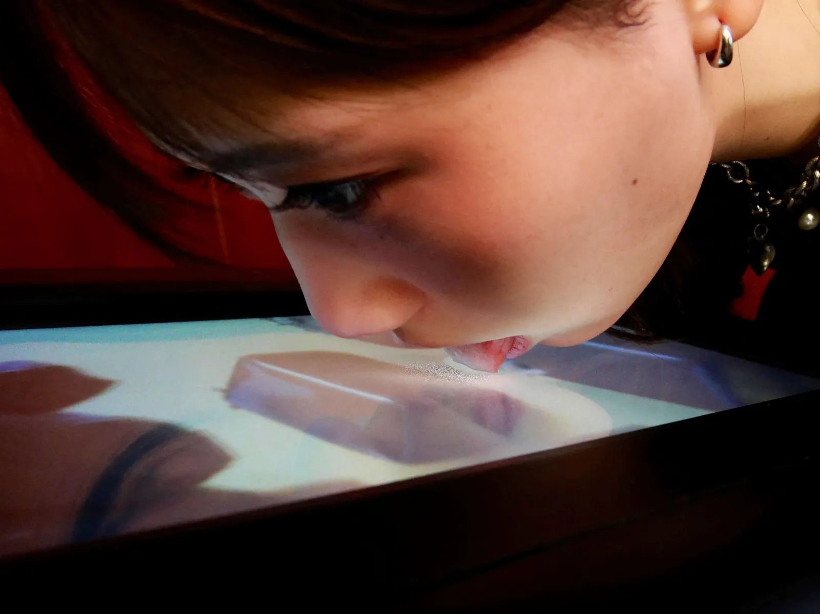 A lickable screen