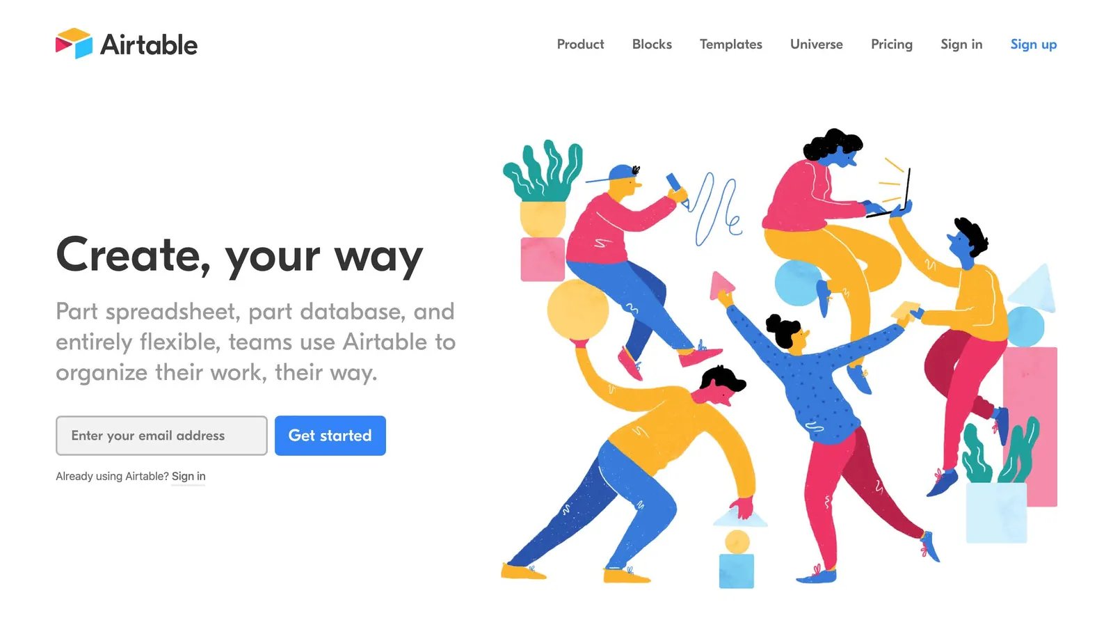 Democratising software creation: Spreadsheets with the power of a database