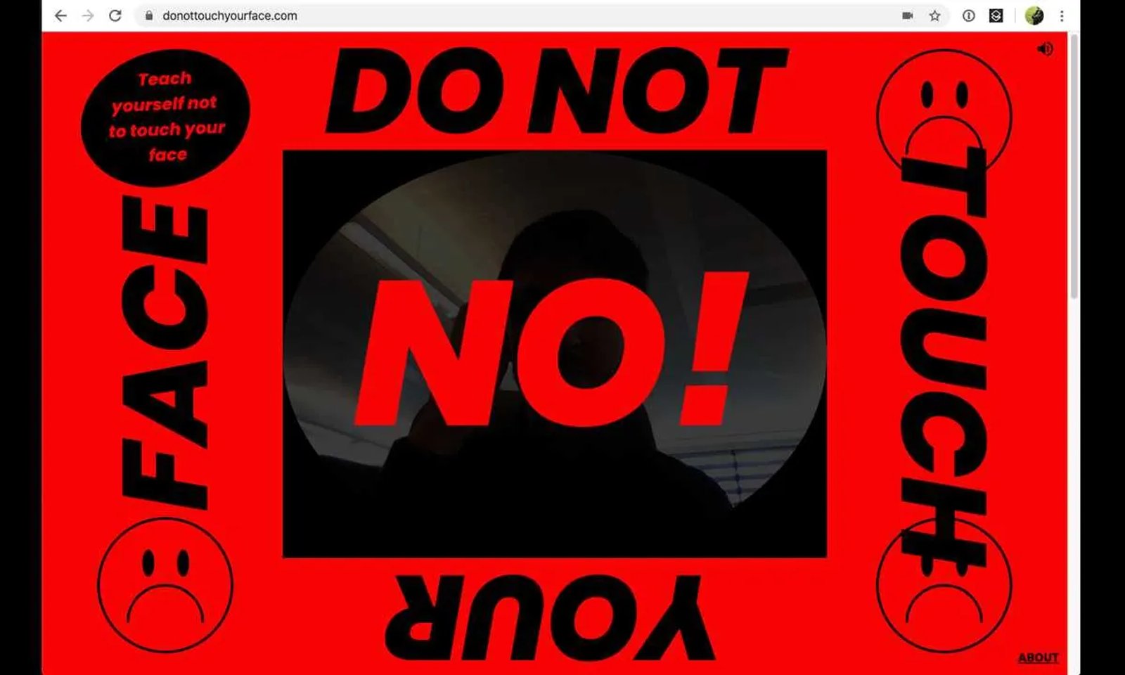 No te toques la cara: Web para no tocarse la cara