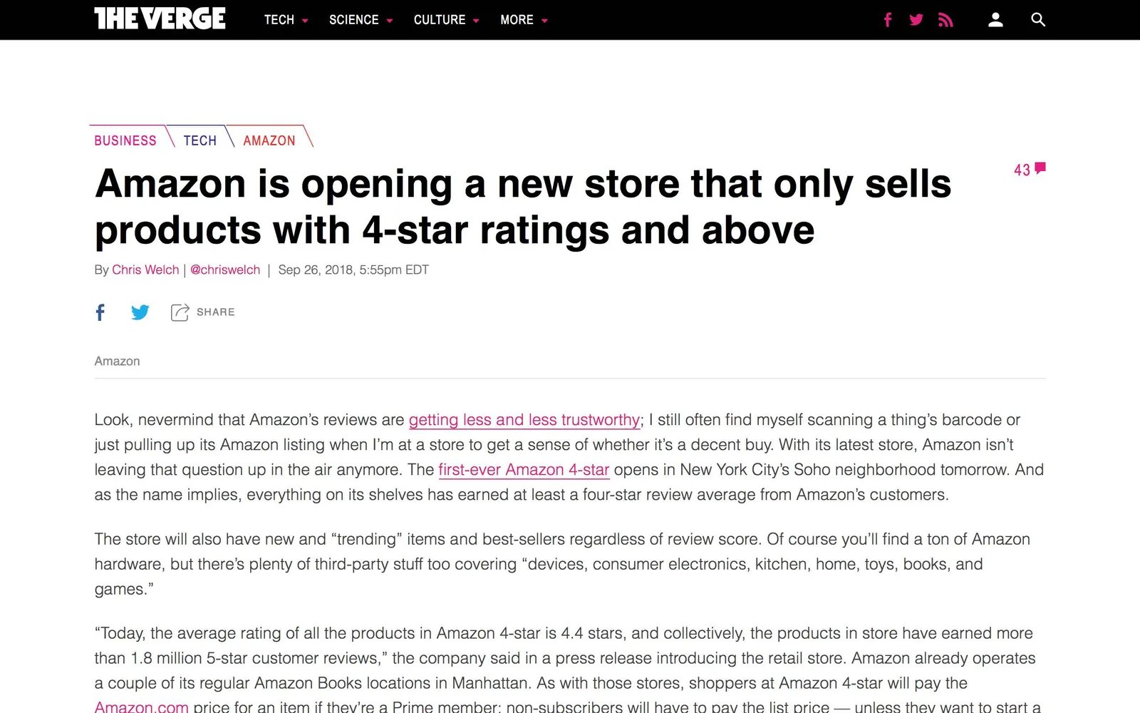 Amazon 4 Star Store: De momento solo en New York, con idea de expandir a otras ciudades, según resultados.