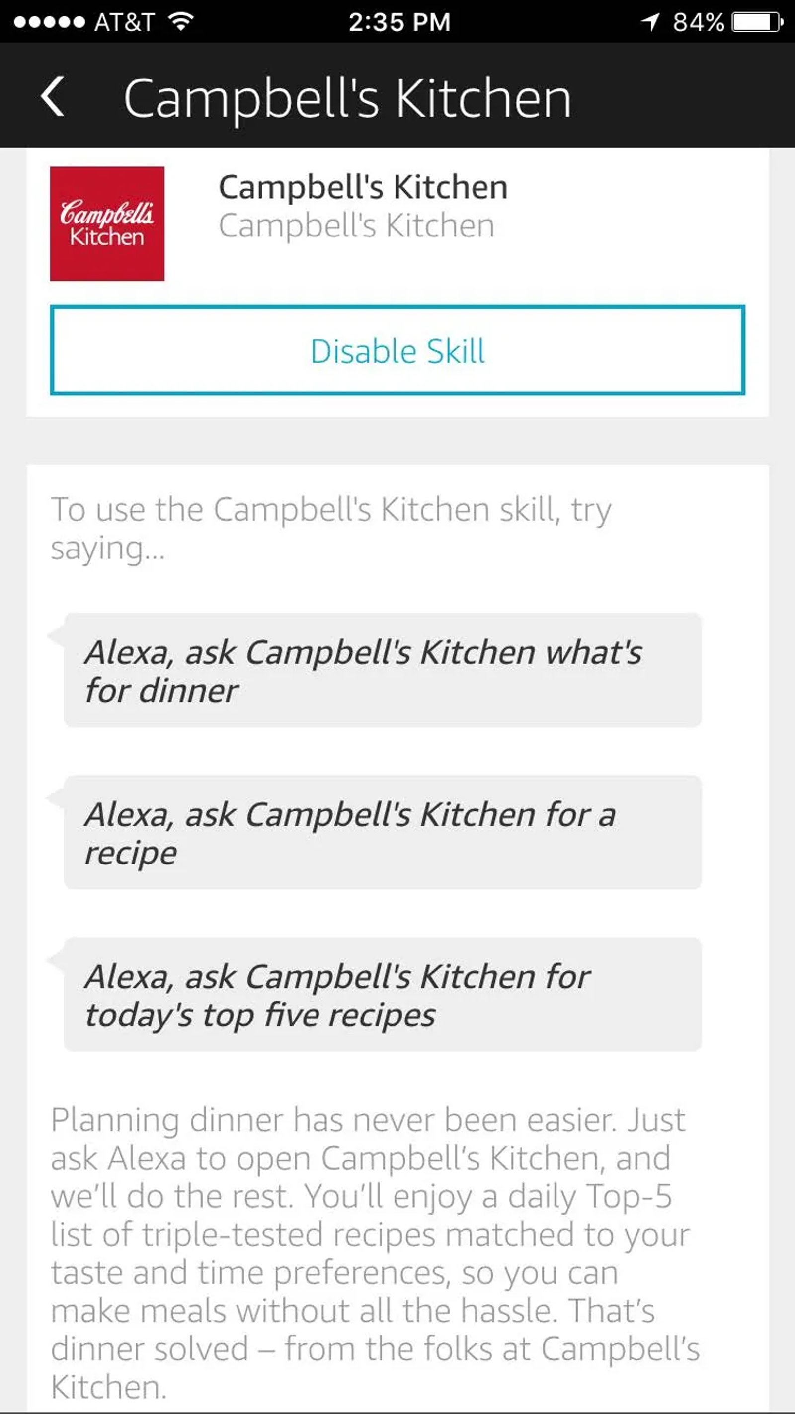 Campbell’s Kitchen: A different strategy depending on whether you search with skills (Amazon) or openly (Google).