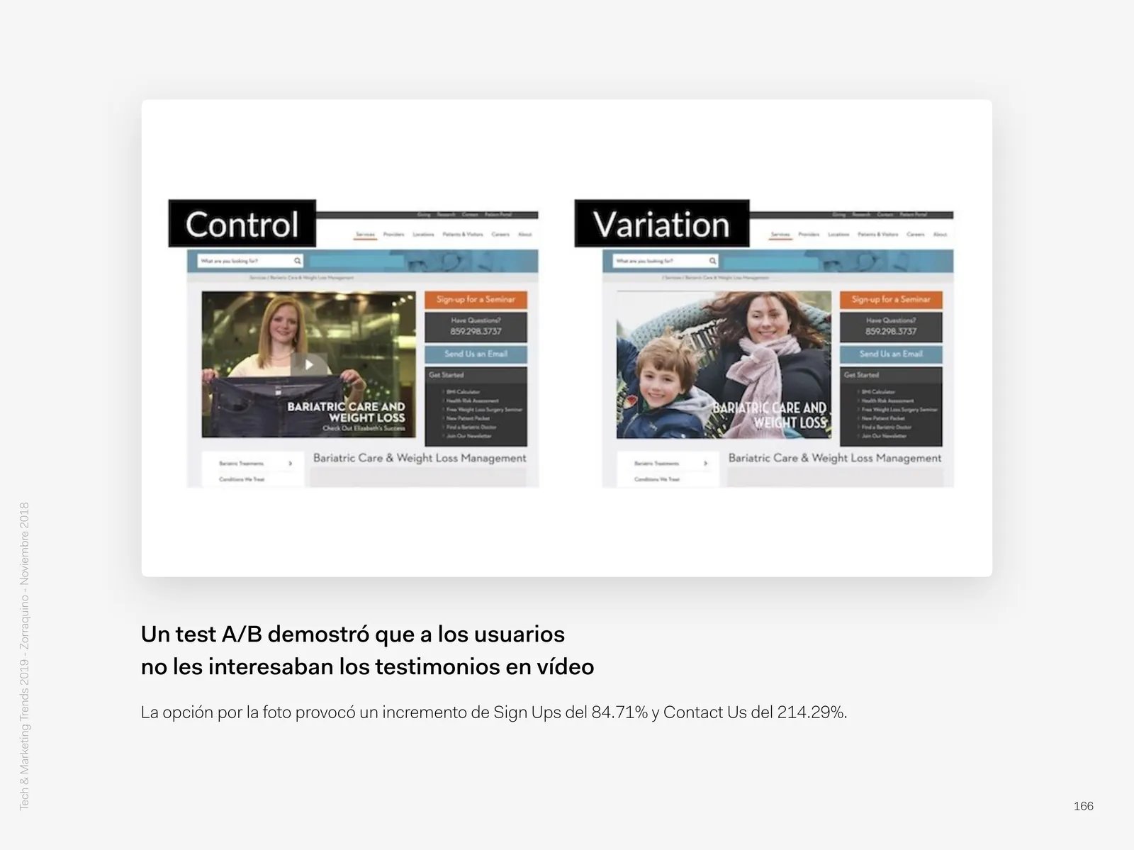 Tools & Software: They weren't interested in video testimonials. Choosing the photo led to an 84.71% increase in Sign Ups and 214.29% in Contact Us.