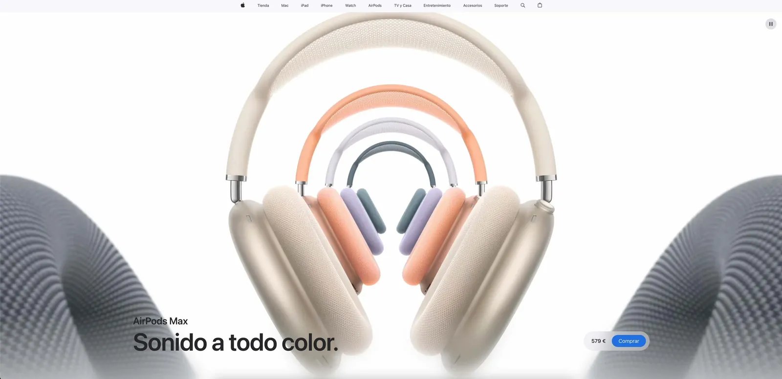 apple.com/airpods-max/: Scrollytelling.