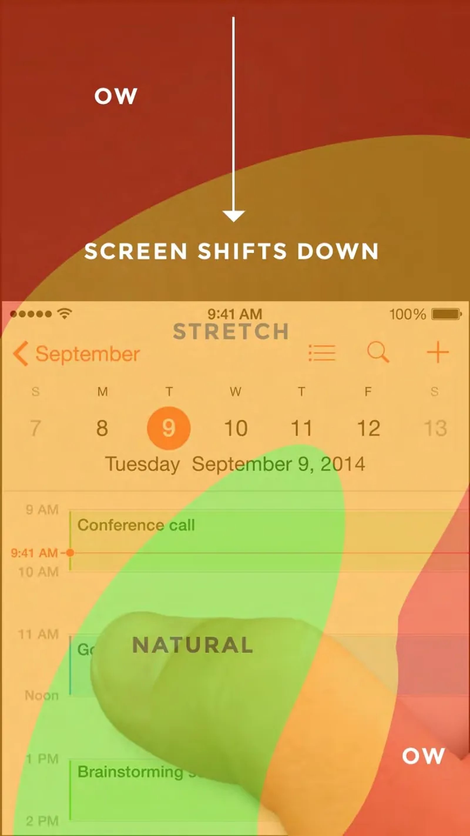 Thumbs at the centre of design: The “reachability” function: users can bring functions within reach of the thumb.