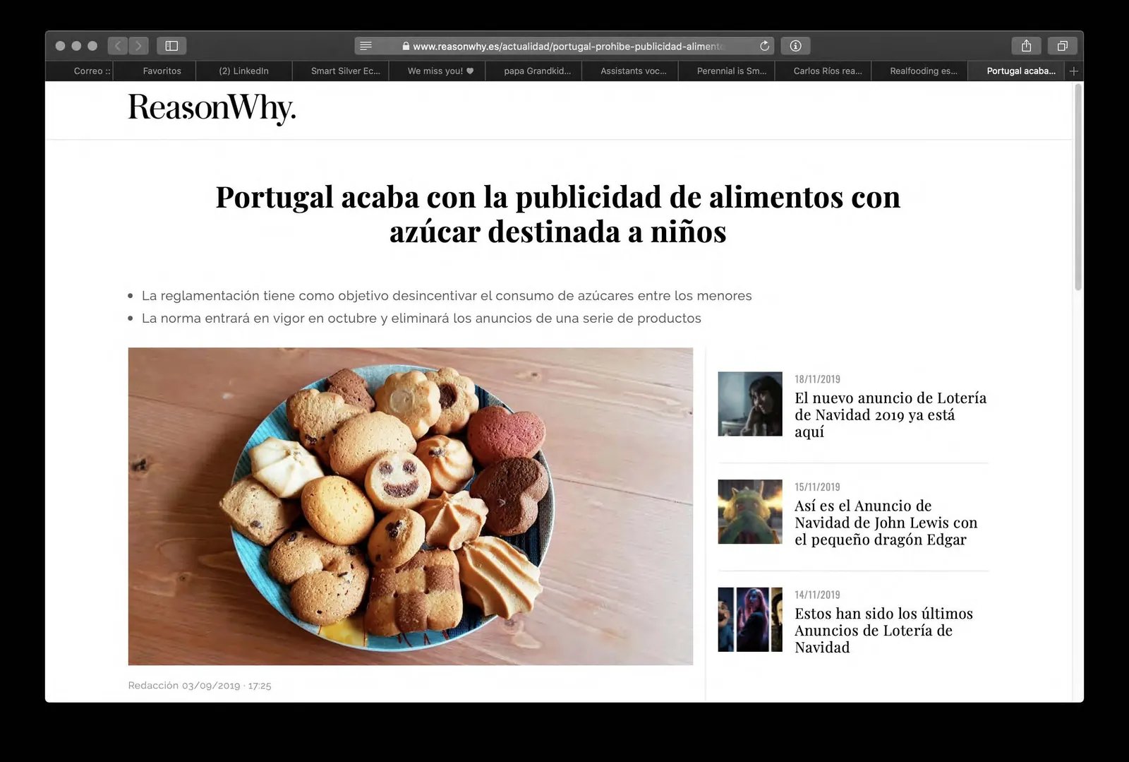 Adiós a la publicidad ‘azucarada’: La normativa tiene como objetivo desincentivar el consumo de azúcares entre los menores de 16 años.